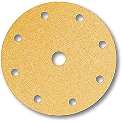 Mirka Gold Universal-Schleifpapier Ø 150mm Klett 9-Loch, Korn P180, 100 Stk / Zum Schleifen von Gips, Spachtel, Spanplatten, Holz, Lack von MIRKA