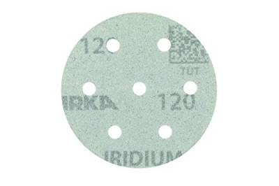 Mirka Iridium Premium-Schleifpapier Ø 90mm Klett 7-Loch, Korn 180, 50 Stk / Zum Schleifen von Lack, Spachtel, Grundierung, Holz, Stahl, Mineralwerkstoffe, Kunststoff von MIRKA