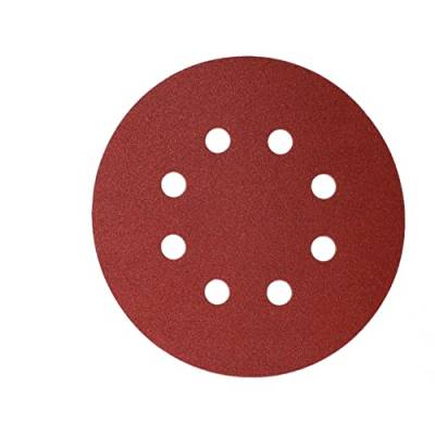 Mirka Red Schleifpapier Schleifscheiben Ø 125 mm / Klett-Haftung /8-Loch /Korn P180 /5 Stück / zum Schleifen von Holz, Metall und Kunststoff von MIRKA