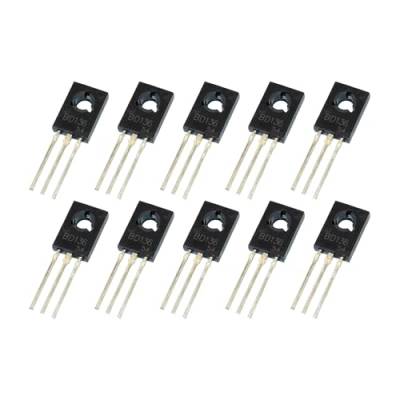 PNP BD136 Transistoren 45 V 1,5 A, 10 Stück von MMMO