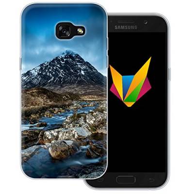 MOBILEFOX Berge Silikon TPU Schutzhülle 0,7mm dünne Handy Soft Case Cover Hülle für Samsung Galaxy A5 (2017) Bergfluss von MOBILEFOX