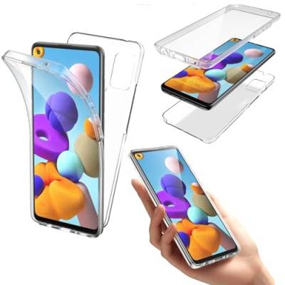 Hülle passend für Samsung Galaxy A20s | Full Cover Komplettschutz Schutzhülle Tasche Schutz Case |360 Grad TPU Silikon Transparent von MOELECTRONIX