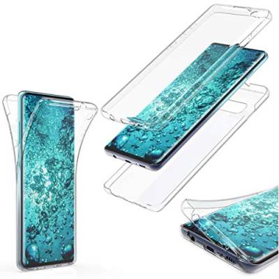 MOELECTRONIX Hülle passend für Samsung Galaxy A7 2018 SM-A750FN/DS Komplettschutz 360 Grad TPU Silikon Tasche Full Cover Case Transparent von MOELECTRONIX