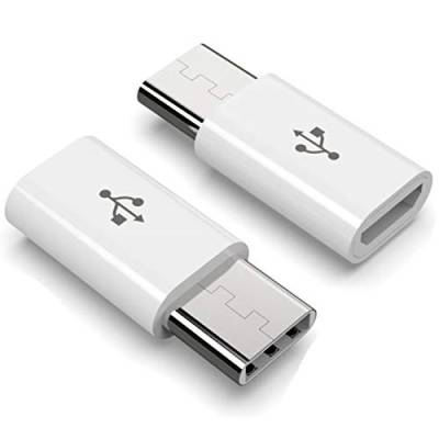 MOELECTRONIX USB 3.1 Typ C Adapter passend für | Micro USB auf Type C Converter Stecker | Weiß von MOELECTRONIX