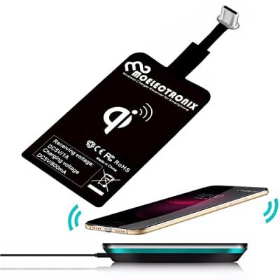 MOELECTRONIX USB TYP C Qi passend für Doogee S96 GT | Wireless Empfänger Induktion Adapter Ladegerät | Charger Receiver von MOELECTRONIX