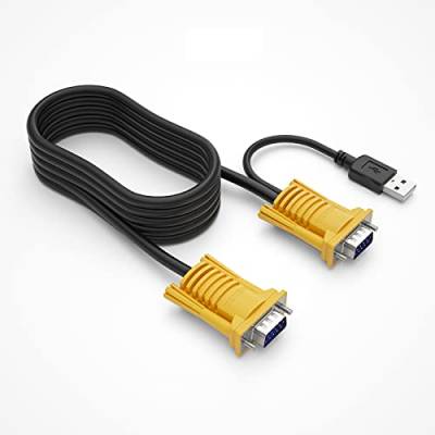 MT-VIKI 2-in-1 USB VGA KVM Kabel Kabelsatz für KVM Switch Umschalter 3m(10ft) Aktualisierte 2in1 USB-Kabel von MT-VIKI