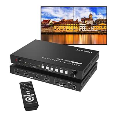 MT-VIKI 4K 2x2 HDMI Videowand Controller 2 in 4 Out Bildschirmspleißung unterstützt 8 Display Modi 180° Bildrotation 4K30Hz von MT-VIKI