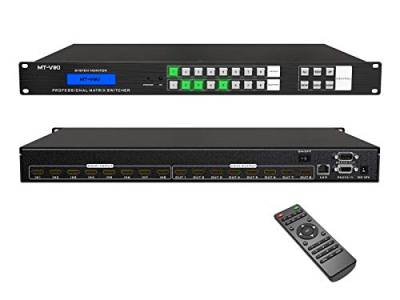MT-VIKI HDMI Matrix Switch 8 in 8 Out Rackmount Splitter & Switch 8x8 mit IR-Fernbedienung RS-232 LAN EDID HDCP1.4 ADI UHD Ausschaltspeicherfunktion von MT-VIKI