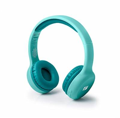 Bluetooth Kinderkopfhörer M-215 BTB Headset mit Bluetooth und AUX-in, Freisprecheinrichtung wiederaufladbarer Akku in blau für Jungen von MUSE