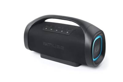 MUSE 300 Watt tragbarer Bluetooth Lautsprecher, Splash-Proof, schwarz, mit farbwechselnden LED-Lichtern, Wireless und Stereo Pairing, ideal für Outdoor, Wassergeschützt (IPX6) von MUSE