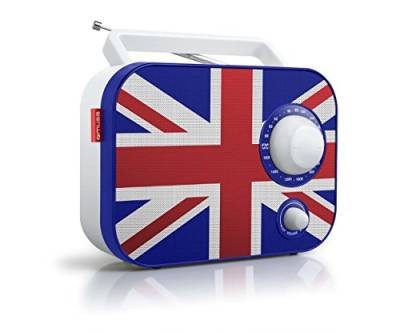 Muse M-062UK Küchenradio (FM, MW, LW, KW) Radio, Netz- und Batteriebetrieb, Teleskopantenne, AUX-In, Union Jack von MUSE