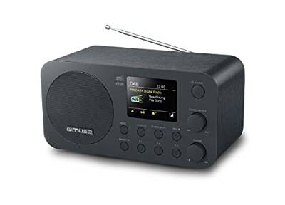 Muse M-128 DBT Table Digital Radio mit Bluetooth, 5 W, AUX-IN, UKW-RDS und DAB+ mit jeweils 10 Stationsspeicher schwarz von MUSE