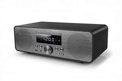 Muse M-880 BTC Design Bluetooth Stereoanlage mit CD-Player und USB (UKW, PLL, NFC, AUX), 80 Watt, schwarz/Silber von MUSE