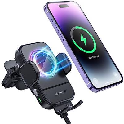 15W kabelloses Autoladegerät, kabelloser Ladeständer superschnelles Aufladen, spezielles Design atmungsaktive Löcher magnetische Sauger kabelloses Ladegerät für iPhone 14/13/12 Pro MAX/XS MAX/XR von MZHOU