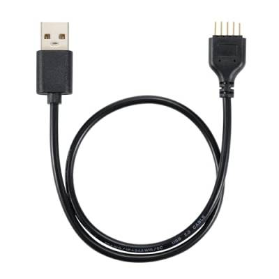MZHOU Motherboard USB 2.0 9-PIN to USB A Header Cable, USB 9PIN to Type A Male Extension Port,USB 9PIN Header Cable Extension Adapter for Computer Internal Motherboard USB Device Cable(40CM/15.74inch) von MZHOU