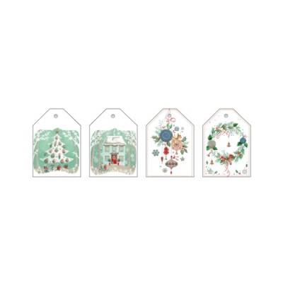 Magicamente Carta Weihnachtsetiketten, 20 Stück Weihnachtsverschlüsse, in 4 verschiedenen Designs, verpackt in Einzelblisterpackungen, Karton 230 g/m, hergestellt in Italien, Motiv: elegante von Magicamente Carta