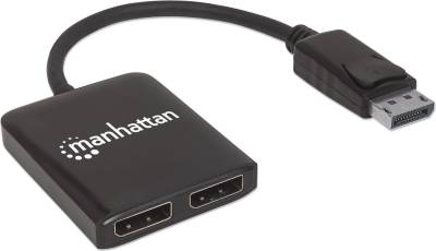 Manhattan DisplayPort to 2-Port DisplayPort Splitter Hub with MST - Video-/Audio-Splitter - 2 x DisplayPort - Desktop von Manhattan