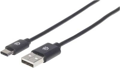 Manhattan USB-Kabel USB 2.0 USB-A Stecker, USB-C® Stecker 0.50m Schwarz 354912 von Manhattan
