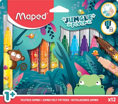 Maped Fasermaler JUNGLE fever JUMBO, 12er Kartonetui von Maped