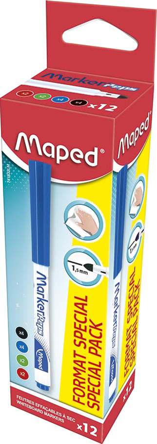 Maped Whiteboard-Marker Marker, Peps, 12er Promo-Pack von Maped