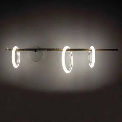 LED-Wandleuchte Ulaop, drei Ringe, rechts, schwarz von Marchetti