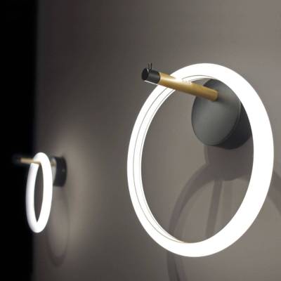 LED-Wandleuchte Ulaop, ein Ring, schwarz von Marchetti