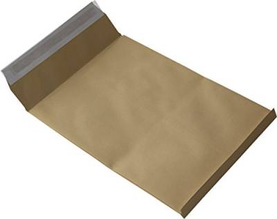 50 St. DIN B4 Faltenversandtaschen braun Stehboden und 20 mm Falte 130 gr. Kuvert 250x353x20 mm Haftklebend Briefumschläge HK Briefhüllen von Mari-Medienverpackungen