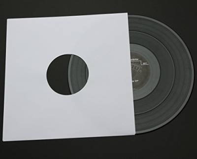 50 St. Single 7“ Deluxe Innenhüllen 180x180 mm reinweiß für Vinyl Schallplatten ungefüttert 90 gr Papier mit Innenloch von Mari-Medienverpackungen