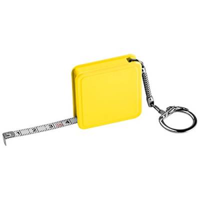 Stahlbandmaß 1m / mit Schlüsselanhänger / Farbe: gelb von Markenlos