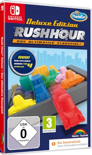 Rush Hour von ThinkFun - Das ultimative Stauspiel - Deluxe Edition - Logik- und Strategiespiel für Nintendo Switch von Markt + Technik