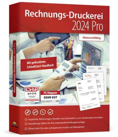 Markt & Technik Rechnungs-Druckerei 2024 Pro Vollversion, 1 Lizenz Windows Finanz-Software von Markt & Technik