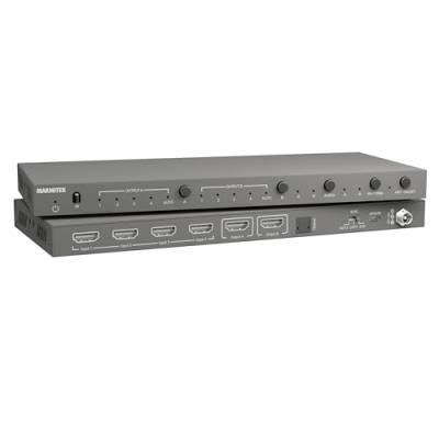 HDMI Matrix 4x2 Switch – Marmitek MS420 – 4K 60Hz – 4 in 2 Out – ARC – Optischer Ausgang – Integrierter Audio Extraktor – Downscaler – HDR – 4:4:4 – Dolby Audio und DTS:X - EDID von Marmitek