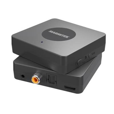 Marmitek Bluetooth Adapter TV BoomBoom 55 HD - Optische Audio/Toslink Anschluss - aptX HD - aptX Low Latency - aptX Adaptive- Verbinde Fernseher mit 2 Bluetooth Kopfhörer ohne Verzögerung von Marmitek