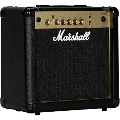 Marshall MG15G Gitarren-Combo-Verstärker, Übungsverstärker, geeignet für E-Gitarre – Schwarz und Gold von Marshall