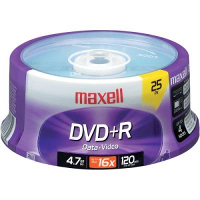 16X Print to Center Write-Once DVD + R Spindel von Maxell
