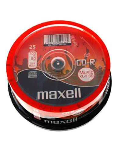 25 Maxell CD-R 700MB Music XL-II 80 in Cake -Box besonders für Musik geeignete 80 MU Rohlinge, 628523.59.GB von Maxell