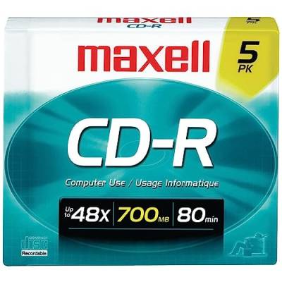 MAXELL 648220 700MB 80-Minute CD-Rs (5 pk) von Maxell