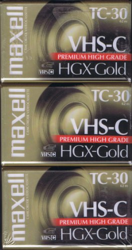 Maxell 203090 VHS-C TC-30 HGX Gold Camcorder Videocassette (3-Pack) von Maxell