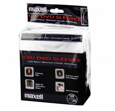 Maxell CD-Hülle Maxell Sleeve Hüllen, Passend für 240 CD/DVD/Blu-ray (Doppelseitig), M von Maxell