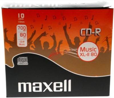 Maxell CD-Rohling 10 Maxell Rohlinge CD-R Audio 80 Minuten Musik Jewelcase von Maxell