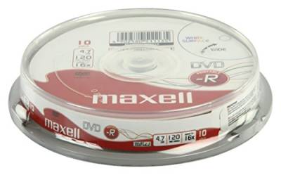 Maxell DVD - Rec Print White 16X 10* Spindle von Maxell