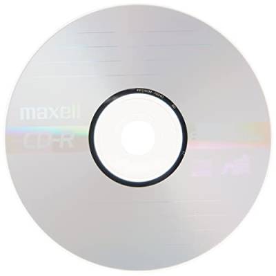 Maxell MAX648250 Marken-CD-Speichermedien, CD-R, 48x, 700 MB, 50 Stück Spindel für die meisten CD-Rekorder, 40-fache Geschwindigkeit, zertifizierte Aufnahme, Silber von Maxell