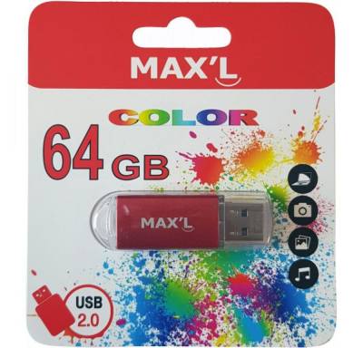 Maxell Maxell Color MAX L USB Stick Flash Drive, 64 GB, USB 2.0, Rot USB-Stick von Maxell
