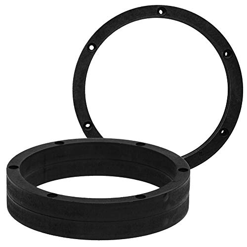 [1 Paar] 200 mm MDF Lautsprecher Ringe kompatibel mit Skoda Octavia 2 | passend für Vordertür | Farbe: schwarz | wasserundurchlässig von Maxxcount
