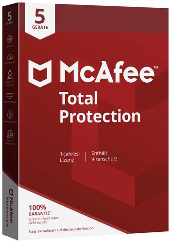 McAfee Total Protection Jahreslizenz, 5 Lizenzen Windows, Mac, Android, iOS Antivirus von Mcafee