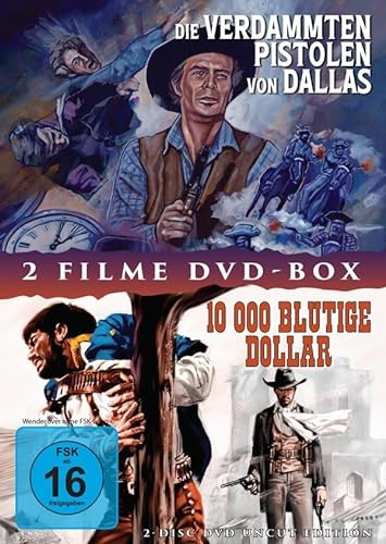 DIE VERDAMMTEN PISTOLEN VON DALLAS + 10.000 blutige Dollar - 2 Disc Uncut Western DVD Box von Mediacs (Tonpool medien)