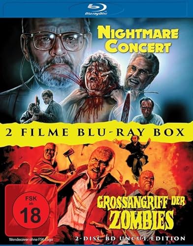 NIGHTMARE CONCERT + GROSSANGRIFF DER ZOMBIES - 2 Disc BD Uncut Horror Box [Blu-ray] von Mediacs (Tonpool medien)