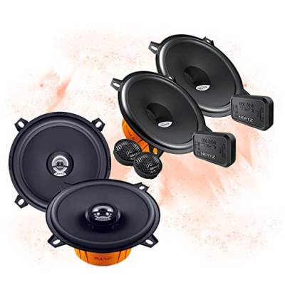 Mediadox Hertz Front/Heck 13cm/130mm Auto Lautsprecher/Boxen/Speaker Komplett-Set kompatibel für BMW von Mediadox