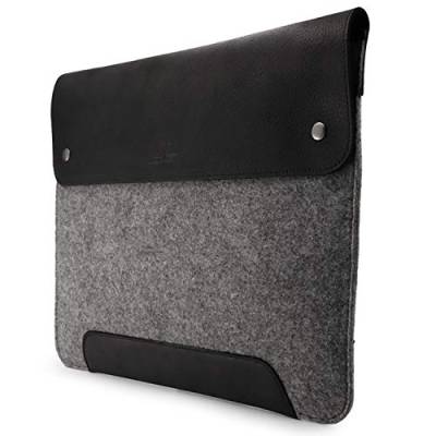MegaGear MacBook-Tasche aus echtem Leder und Fleece,Laptop-Hülle für MacBook Pro und MacBook Air,14 Zoll,13 Zoll (M2,M2 Pro,M2 Max,M1), 13,3 Zoll, iPad Pro 12,9 Zoll, Modelle 2020,2021,2022 und 2023 von MegaGear