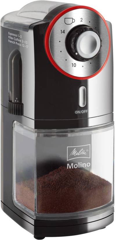 Molino 1019-01 Kaffeemühle schwarz/rot von Melitta